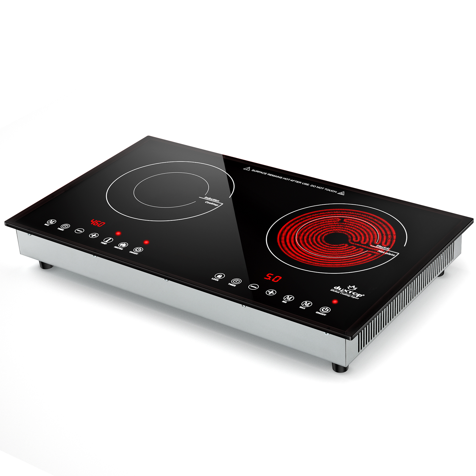 Duxtop Pro 1800W Induction Cooktop 2 Burner, Built-In Countertop